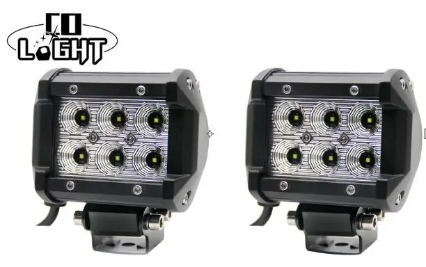 18w 4inch Flood Beam CO светильник 2 шт. светодиодный рабочий светильник 18 Вт Светодиодный светильник Точечный прожектор светодиодный чип 4 дюйма Dc 12 В 24 В для 4X4 внедорожника 4x4 грузовика внедорожника ATV - Цвет: 18w 4inch Flood Beam