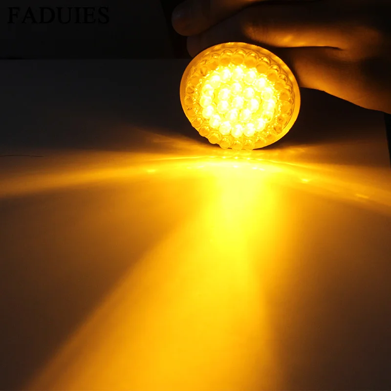 FADUIES 2 &quotцилиндрический стиль светодиодный поворотный сигнал W/бег желтый с белым