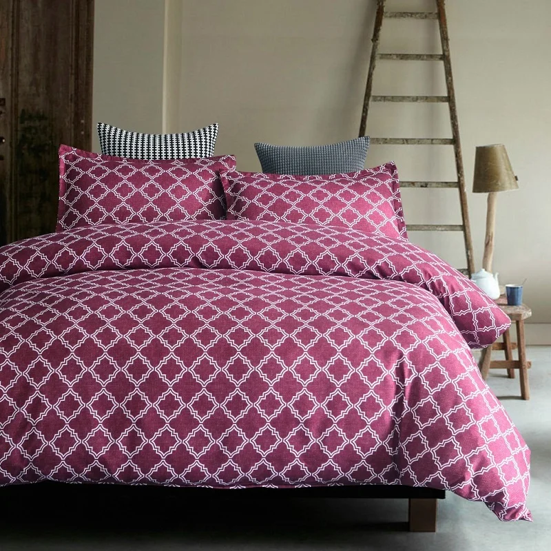Brief Geometric Duvet Cover Set 3pcs Bed Set Twin Double Queen King Size Bed linen Bedclothes bedding sets(No Sheet No Filling