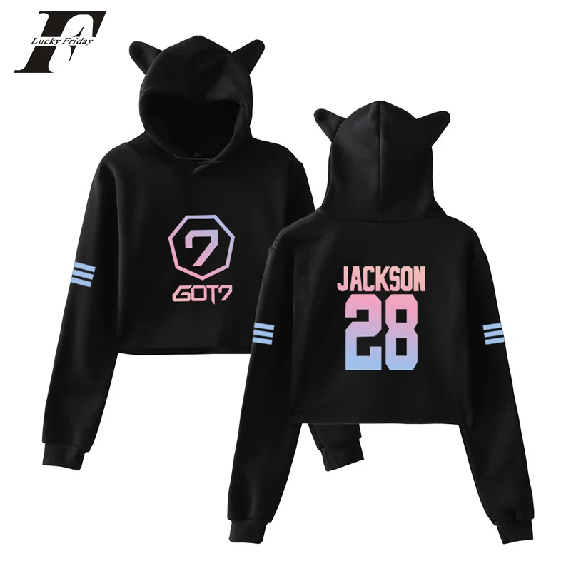 LUCKYFRIDAYF GOT7 в Корейском стиле поп хлопковые толстовки с капюшоном и длинными