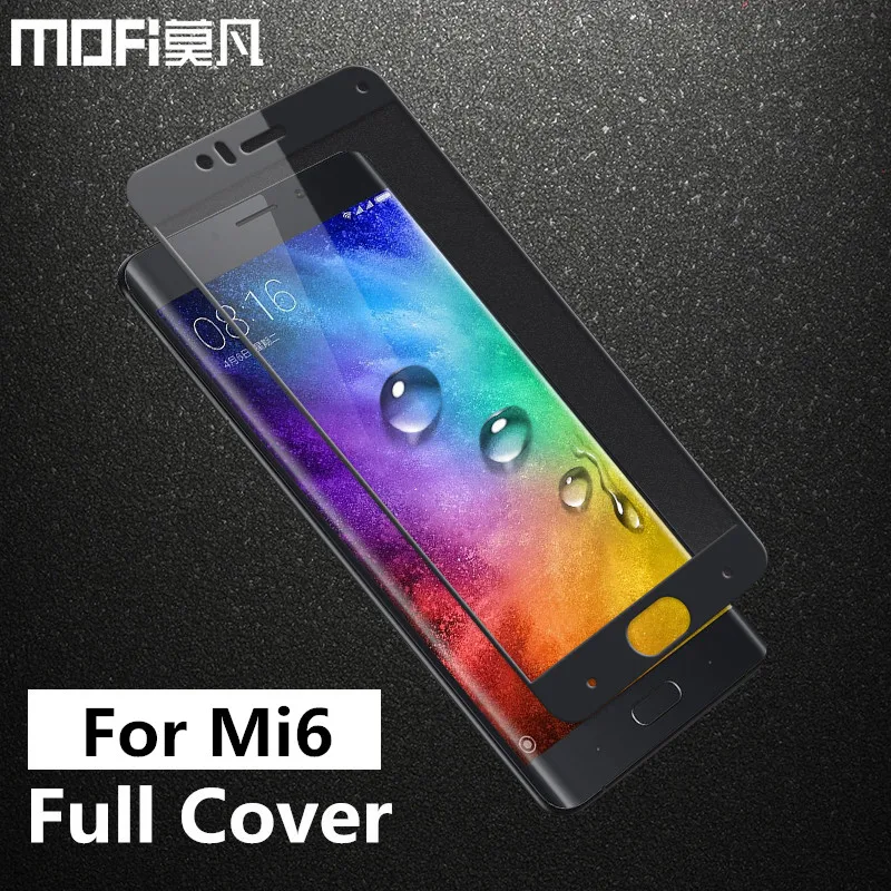 

For Xiaomi Mi 6 Glass Tempered Full Cover MOFi Mi6 Screen Protector Front Film Guard Black Protective HD Glass