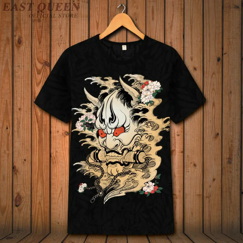 Мужская футболка с татуировкой 2019 летняя в японском стиле чёрная белая мужская