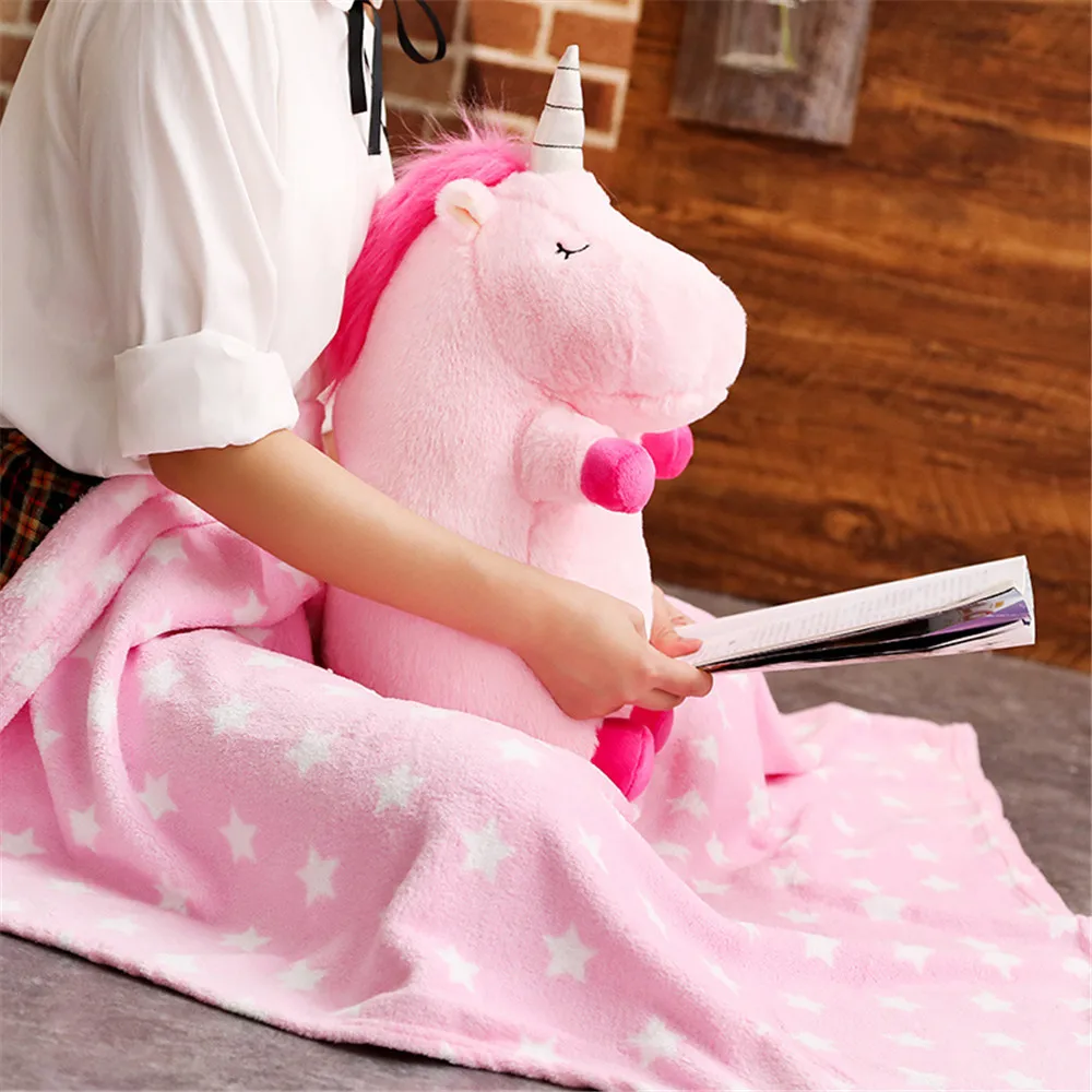 50 см Kawaii плюшевая игрушка единорог кукла с одеялом мягкая игрушка лошади мягкие Unicornio мягкие игрушки для детей подарок для девочек