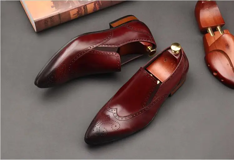 Мужские ботинки оксфорды 2018 летние классические свадебные туфли без шнуровки