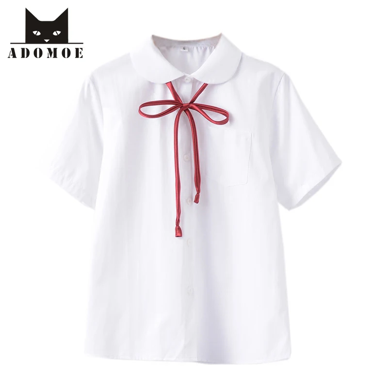Белая хлопковая японская Студенческая школьная форма для девочек белая рубашка