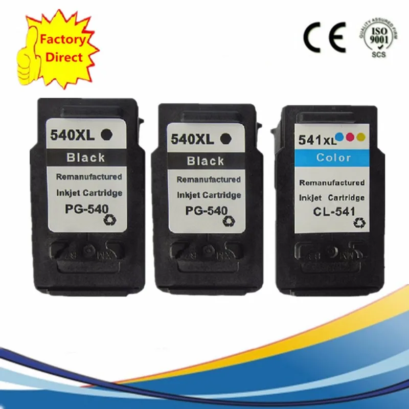 PG-540 PG-540XL PG540 PG540XL PG 540 540XL чернильные картриджи восстановленные Pixma MG-2150 MG-2250 MG-3150 MG-3250 MG-4150 - Цвет: 1SET 1BK