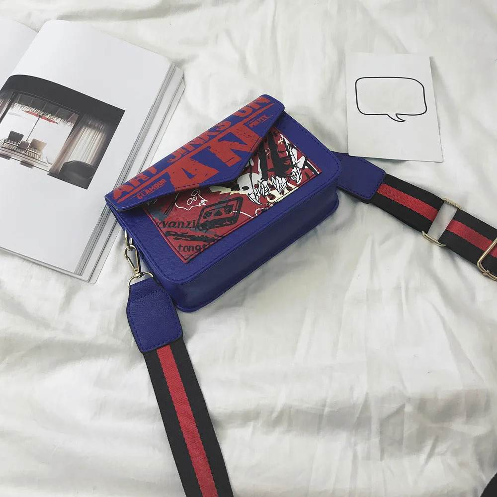 HTNBO 2020 Новая модная женская сумка с принтом граффити и буквами красочные