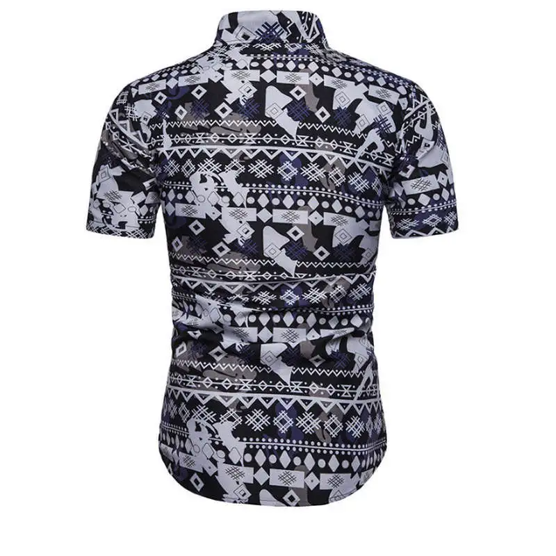Мужские гавайская рубашка мужской Повседневное camisa masculina печатных Пляжные рубашки короткий рукав брендовая одежда