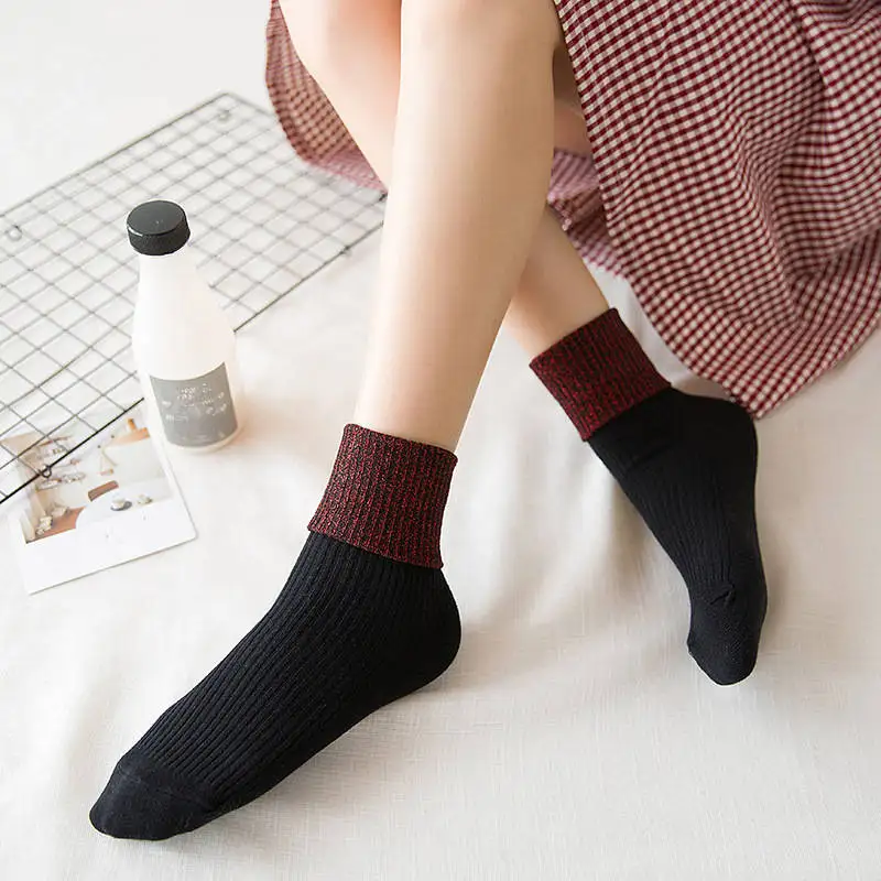 Модные забавные Женские носочки чистый цвет милые женские хлопковые носки