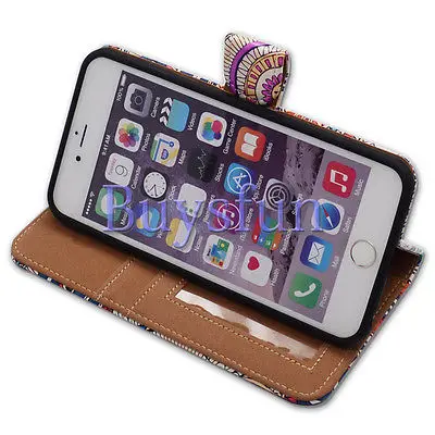 Bcov Марка Мультфильм Мандала Цветок Кожаный Бумажник Чехол Для iPhone 5C 100023060|leather