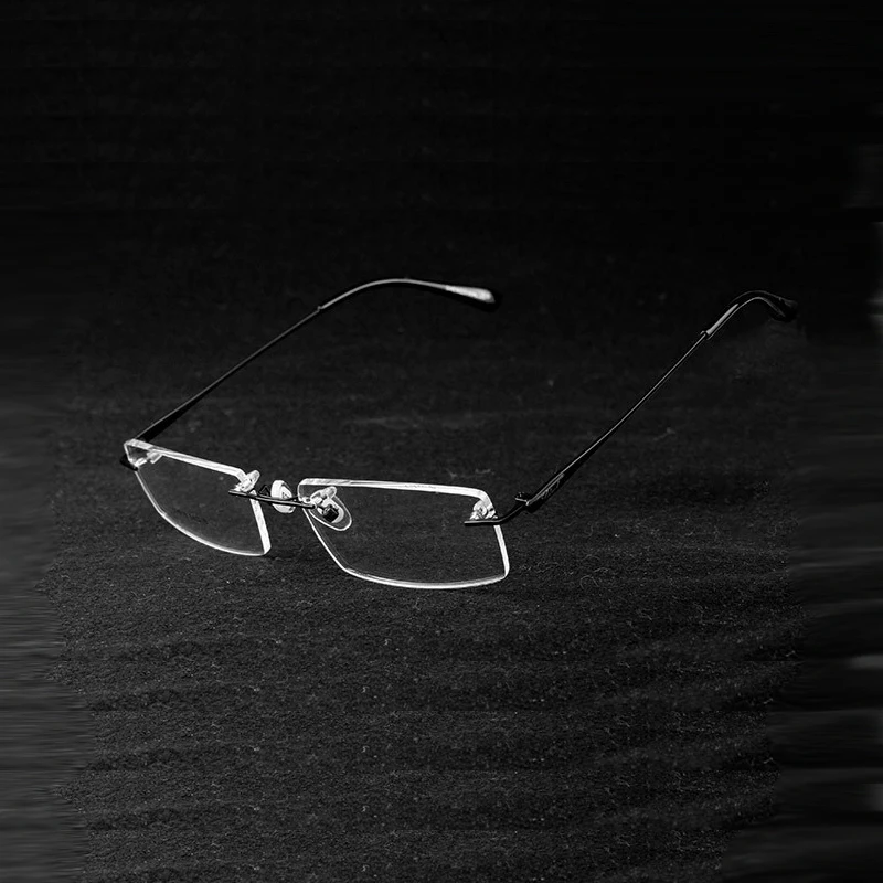 

Оправа для очков без оправы, оптические очки, ультралегкие мужские оправы для очков из алюминиевого магниевого сплава, простые безрамочные