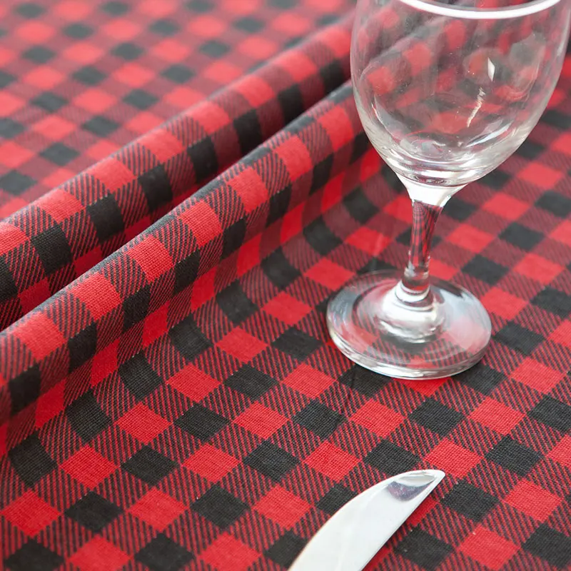 Европейский стиль красный плед лен хлопок пылеотталкивающая скатерть скатерти