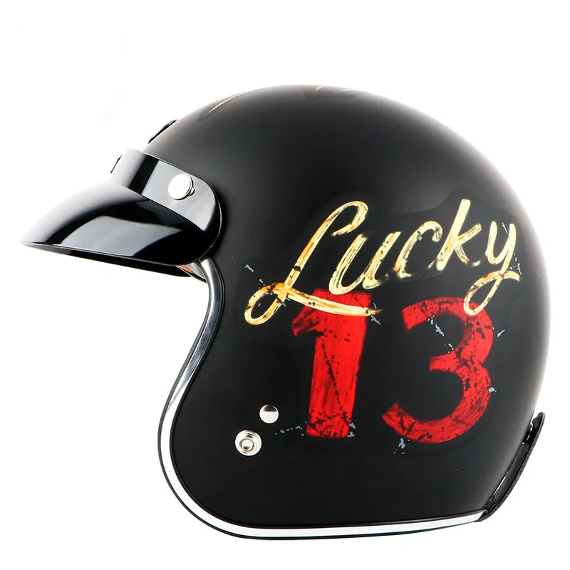 Мотоциклетный шлем TORC Lucky 13 винтажный с открытым лицом для скутера T50|helmet motocross|helmet