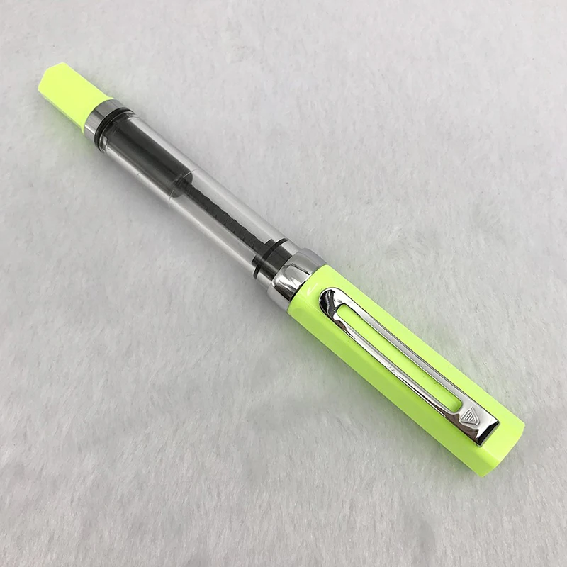 fluorescent green 1 шт. прозрачная перьевая ручка F/EF перо для выбора Lanbitou пластиковые ручки для студентов Calligranphy чернила школьные принадлежности канцелярские принадлежности - Цвет: fluorescent green
