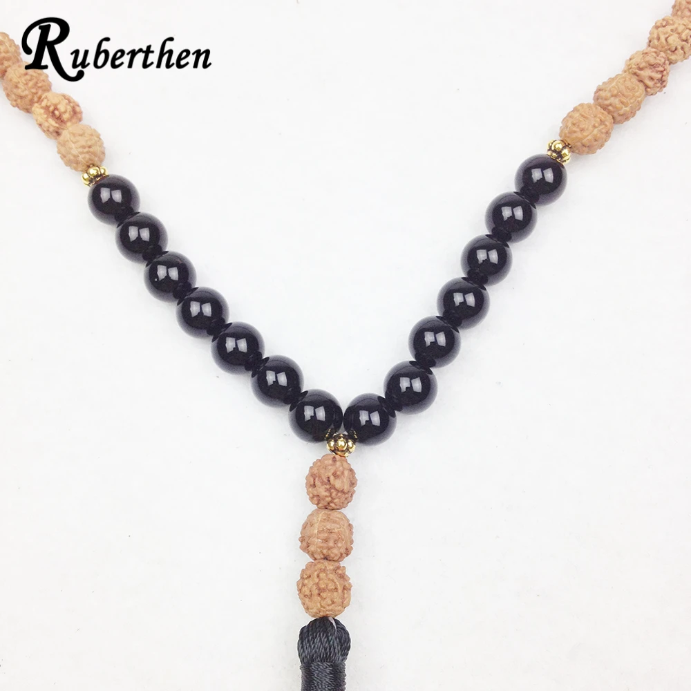 Ruberthen новый дизайн модные 108 Mala Beads женский черный оникс и молитвенные бусины