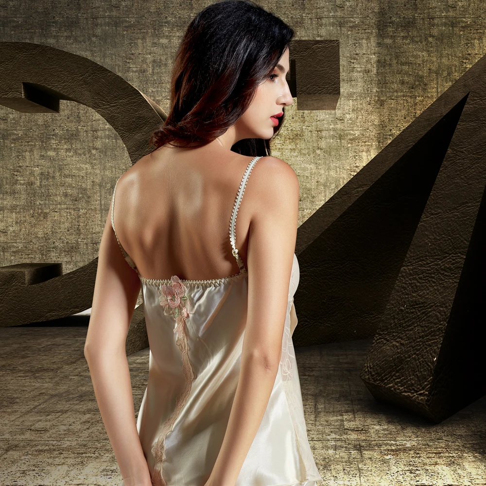 Xifenni Pajama Sets Female Lace Embroidery Faux Silk Sleepwear Women Spring Summer Three-Piece Sexy Satin SILK Pyjamas 6632