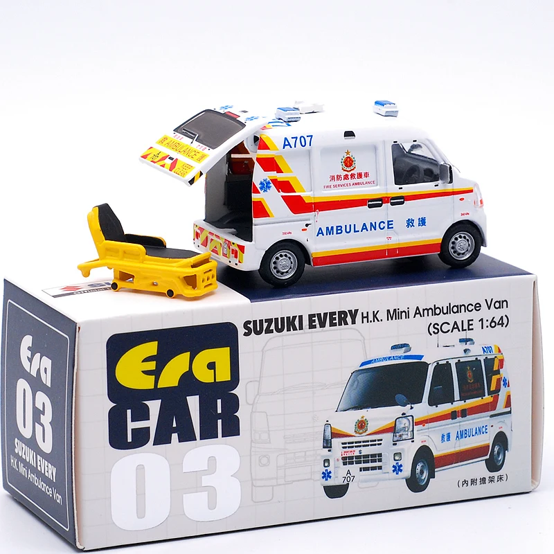 1: 64 Эра автомобиль Suzuki каждая Японская полиция H.K. Мини скорой помощи пожарный фургон литой модельный автомобиль