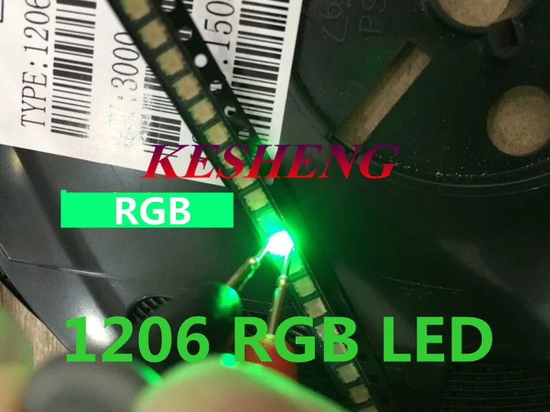 100 шт./1206 (3227) Общий Анод RGB SMD LED Bead трехцветный красный зеленый синий ультра яркий