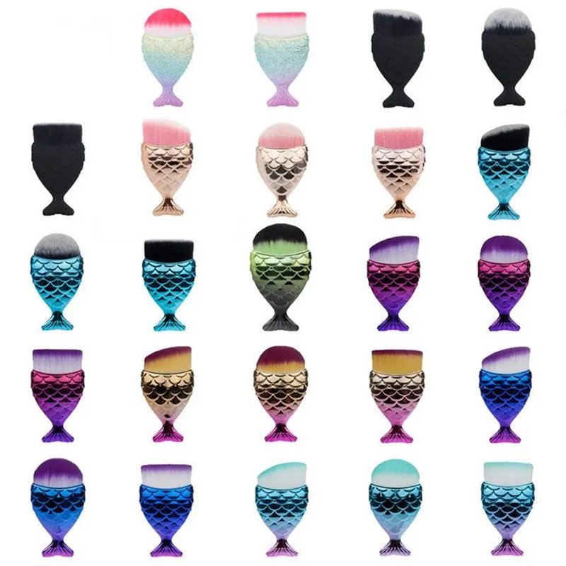 

3pcs Fish Tail Diamond Mermaid Makeup Brushes Set Foundation Powder Blush Contour Face Brush Cosmetic Tool 20#