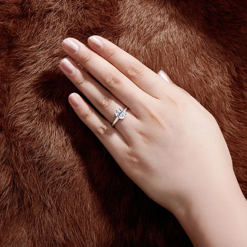 Женское Обручальное кольцо пасьянс 2 карата овальное для свадьбы женское 100% 925