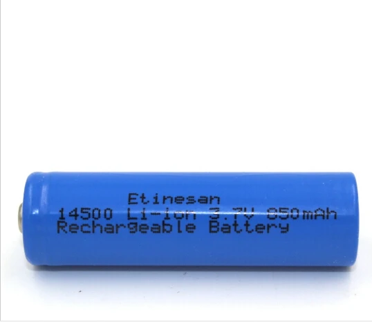 6 шт./лот Etinesan 14500 3 7 V 850mAh Защищенный Литий-ионный аккумулятор для фонарика факела