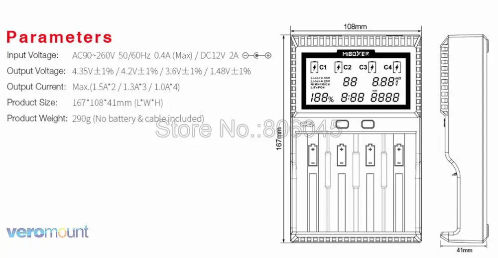 C4 Miboxer зарядное устройство C4UPGRADE для 10340 10440 AA AAA 14500 18650 26650 зарядное устройство Универсальное зарядное устройство EU US UK Plug