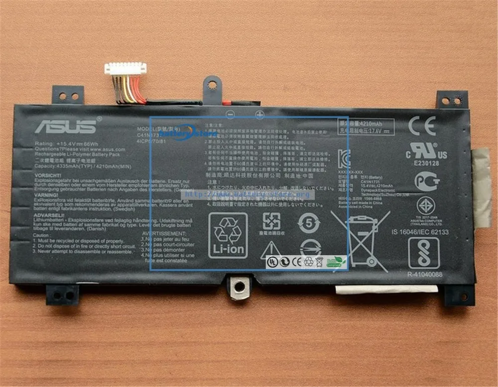 15,4 в, 66 Вт подлинный аккумулятор C41N1731 для ASUS ROG strix GL504GM Scar II, ROG GL504, GL504GM-ES029T