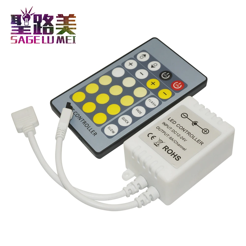 DC 12V 24V Цветовая температура CCT светодиодный контроллер IR 24Key 4Pins пульт