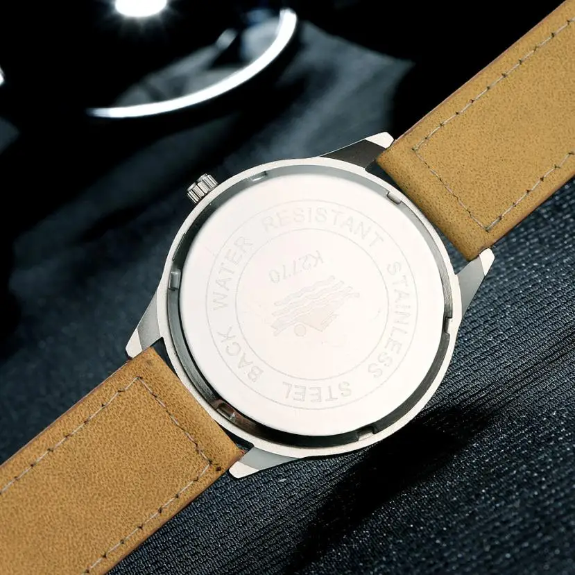 Модные Для мужчин часы Ретро Дизайн Роскошные из нержавеющей стали Кожа