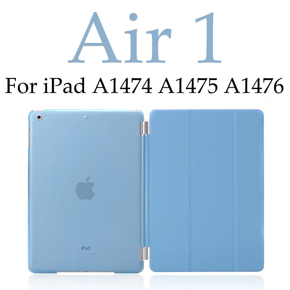 Кожаный чехол для iPad Air 1st Gen 2013, умный чехол с магнитной застежкой и функцией автоматического пробуждения и сна, кожаный чехол+ задняя крышка для iPad Air Чехол - Цвет: Air 1 Crystal Blue