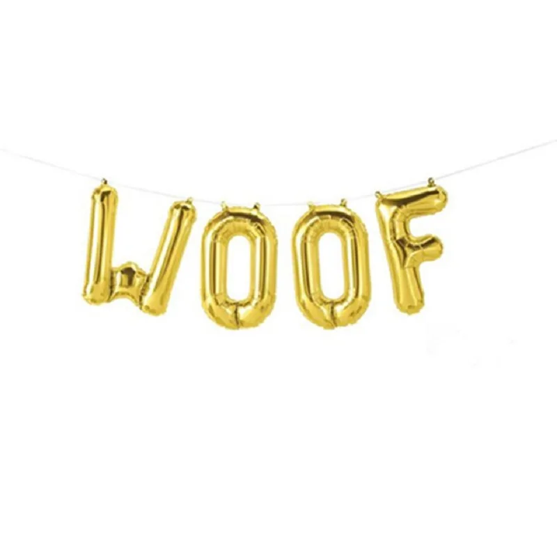 Розовое золото Woof Ballon собака День рождения украшения буквы фольги Воздушные шары