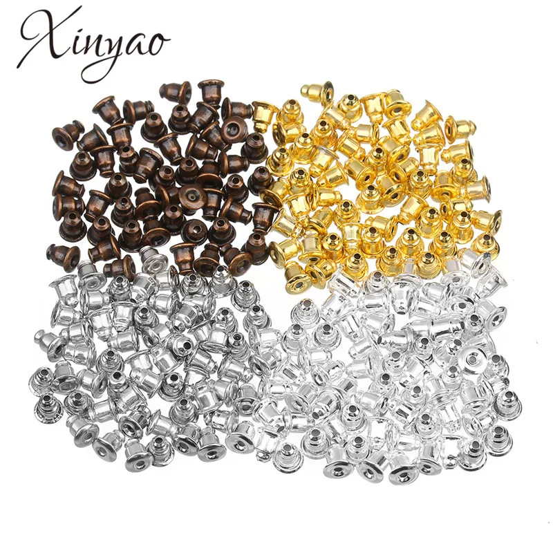 200 шт./лот золото/серебро Цвет пули металла серьги обратно подключение