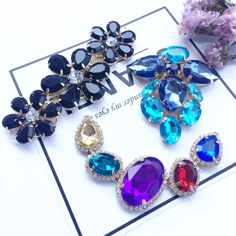 1 шт. 3 типа Серебряный тон Кристалл горный хрусталь аппликация цветок свадебные