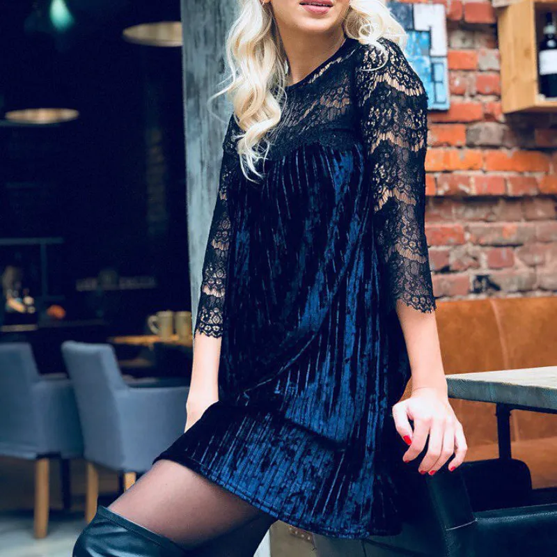 Voceelinda 2019 весна женское платье зимние элегантные Повседневное кружева