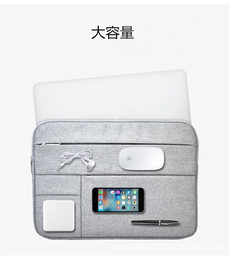 Холст сумка для ноутбука macbook air 11 12 13 15 дюйма молнии чехол mac lenovo мышь tablet carry