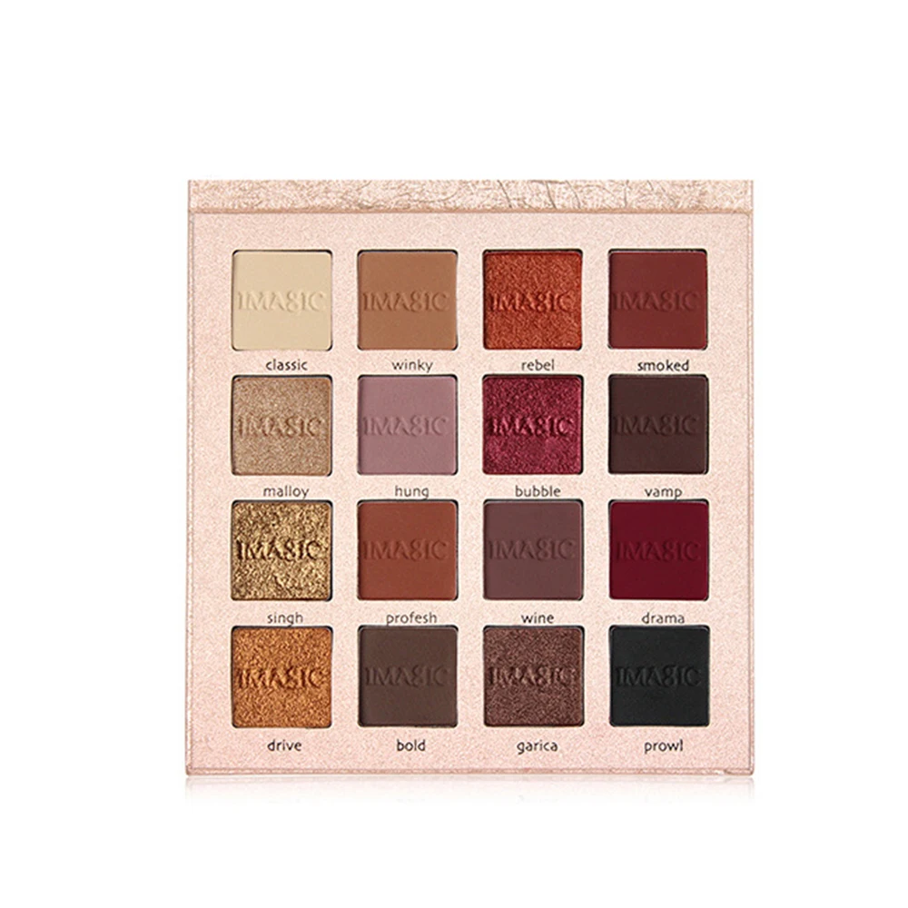 IMAGIC 16 Цвета блестящие матовые Smoky Eyes земли Цвет тени для век матовые тени для век Палитра Maquiagem Profissional Completa TSLM2