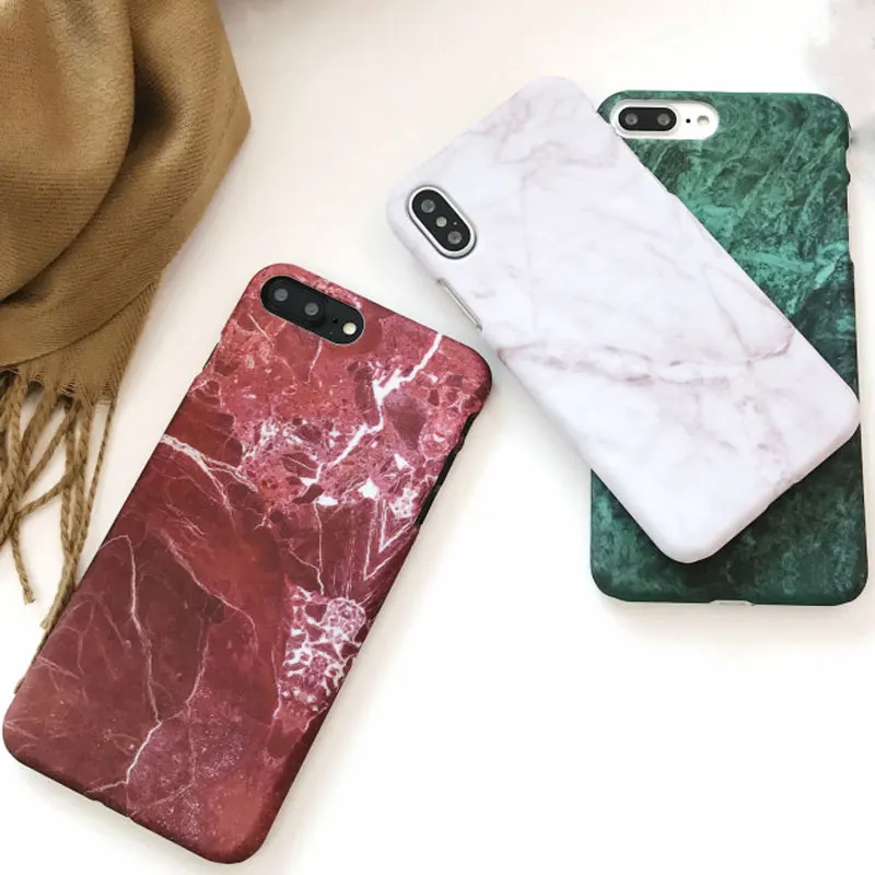 Роскошный чехол в стиле ретро с мраморным узором для iPhone 5 5S 6 S 7 8 Plus X жесткий