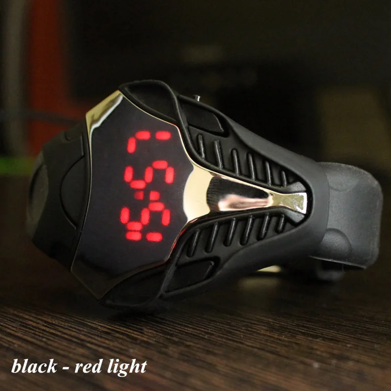 Новое поступление, мужские спортивные часы Reloj со змеиным циферблатом, уникальный дизайн, военные повседневные и модные силиконовые цифровые часы Reloj - Цвет: Черный