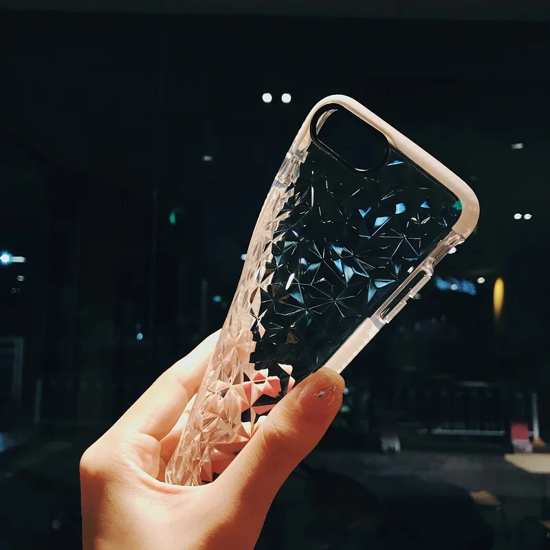 Противоударный прозрачный чехол с алмазной текстурой для iPhone XS Max XR X 10 8 7 6 6s Plus