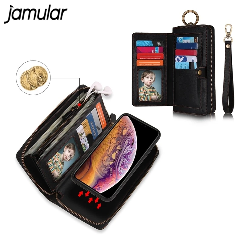 Чехол JAMULAR на молнии с ремешком руку для телефона iPhone XS MAX 7 XR 8 6 6s Plus чехол