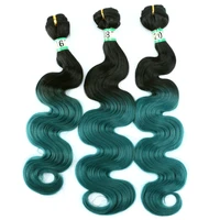 fsr body wave black to green color ombre hair bundles synthetic hair weave 16 20 inch available 3 bundleslot 210g hair product