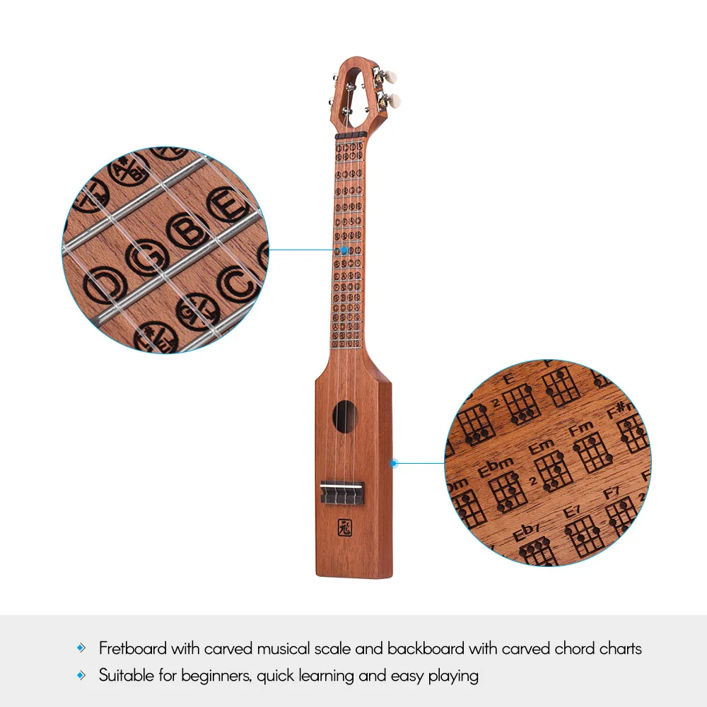 Портативный 2" Акустическая укулеле концертная Ukelele красное дерево компактный размер с резной музыкальной шкалой и Chord Chart сумка для переноски