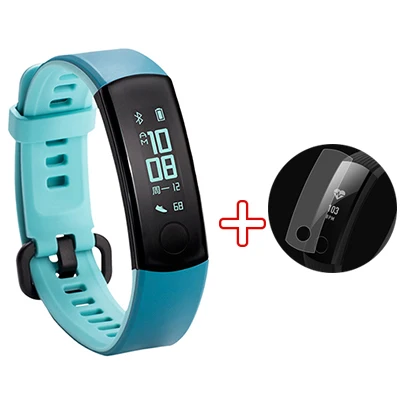 sea blue add film Умный Браслет Huawei Honor Band 3, монитор сердечного ритма Honor 3, умный Браслет для плавания, водонепроницаемый фитнес-трекер - Цвет: sea blue add film