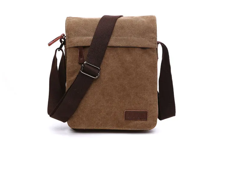 small brown Новинка, дизайнерская мужская холщовая сумка-мессенджер, высокое качество, повседневные сумки-мешки, сумки через плечо, военные сумки an673 - Цвет: small brown