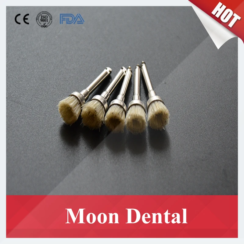 

Popular 100Pcs/lot 100% Brand New 3# Brown Nylon Polishing Brush Prophy Brush/Cup with Handle for Dental Jewelry Metal Polishing