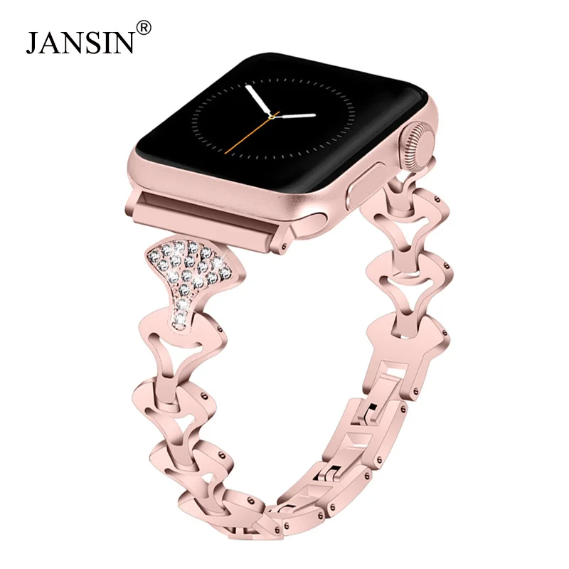 Для Apple Watch Band 38 мм 42 Женский алмазный браслет ремешок для 4 44 40 металлическая Серия