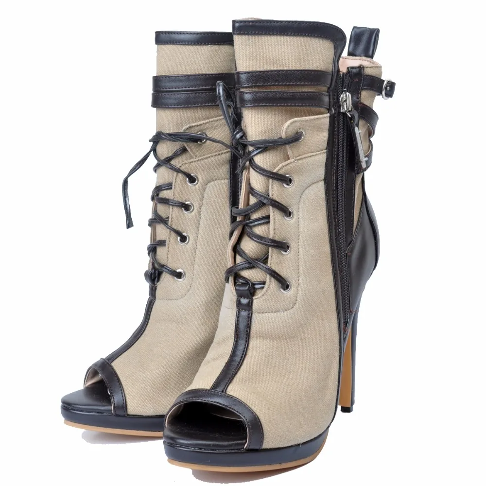 Женские ботильоны с открытым носком на тонком высоком каблуке размеры 4 15|shoes fashion