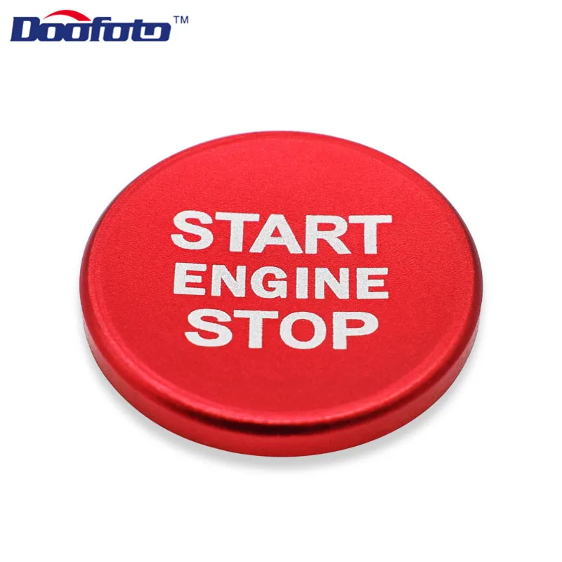 Button Cover Red Doofoto аксессуар черные чехлы автомобильный старт стильная кнопка Зажигания для автомобиля серебряные кольца Чехол для Volkswagen Golf 6 7 Passat B5 B6 Polo Tiguan Caddy - Цвет: Button Cover Red
