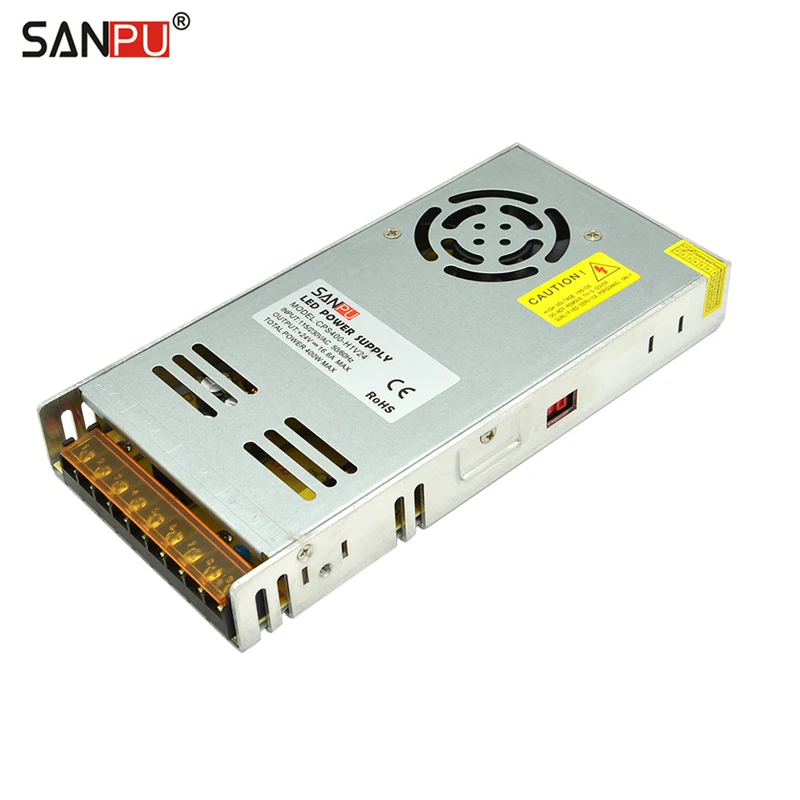 

Блок питания SANPU SMPS, 24 В, 400 Вт, 24 В постоянного тока, 16 А, 110 В переменного тока, 220 В до 24 В постоянного тока, трансформатор для светодиодной ленс...