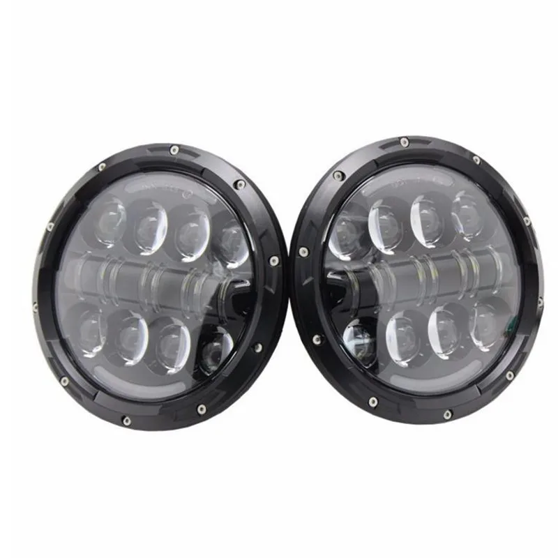 7 INCH Round LED Headlight with DRL Integrated 7'' 80W Headlights for Jeep Wrangler Harley Hummer FJ Cruise Defender |